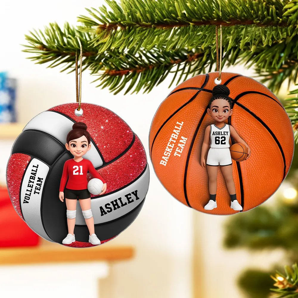 3D Effect Sport Boy Girl - Personalized Acrylic Ornament - Christmas Gift For Daughter For Son