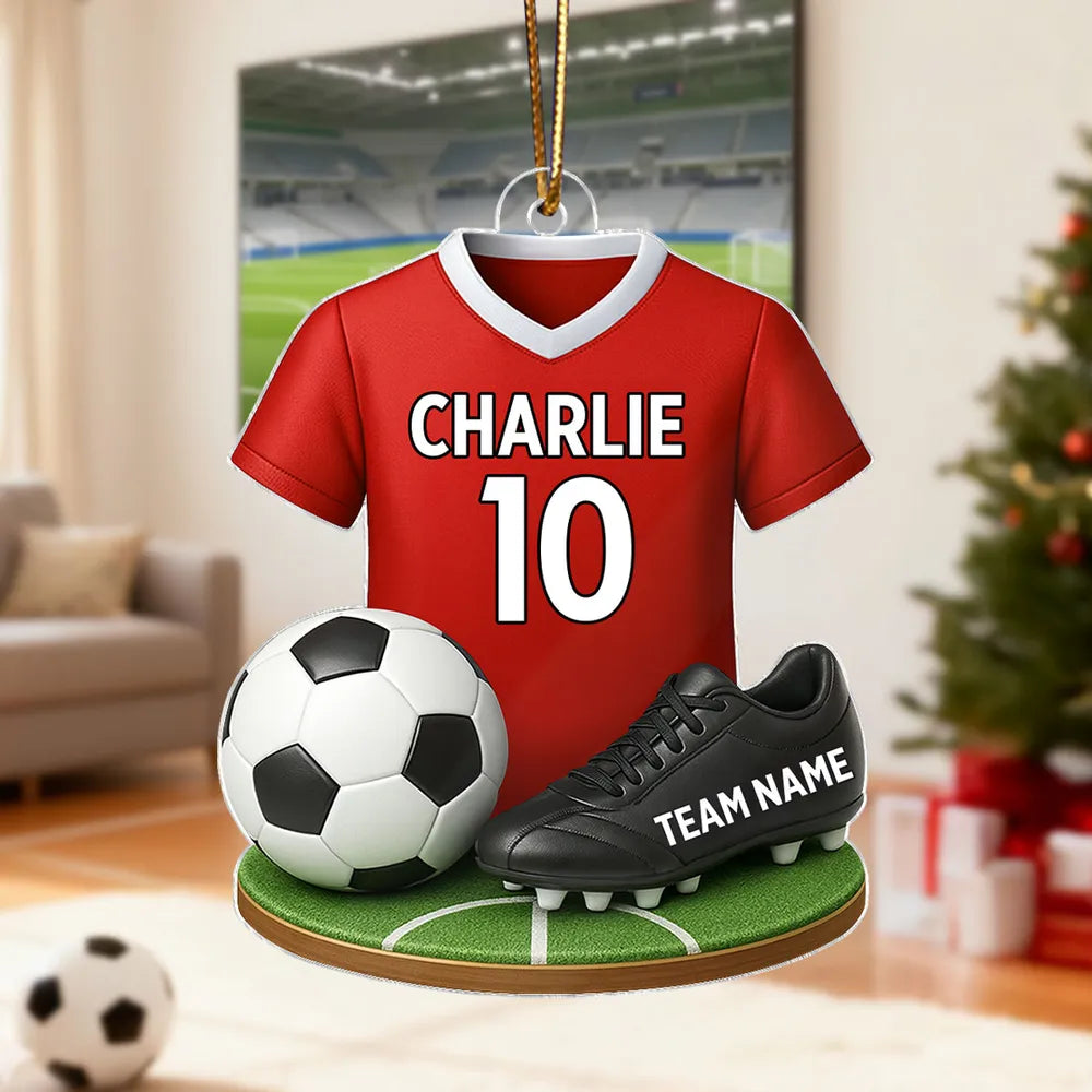 Soccer Kit 3D Effect - Personalized Acrylic Ornament - Christmas Gift For Son, Daughter, Grandkids
