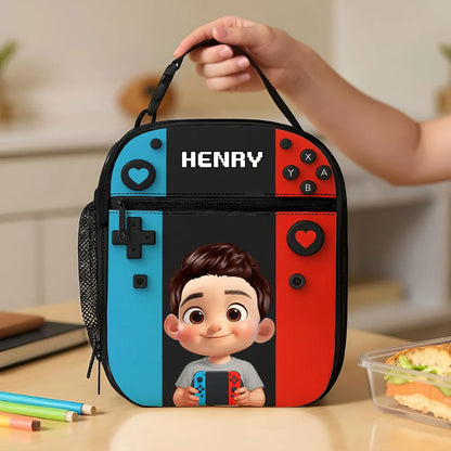 Personalized Insulated Lunch Box for Boys Girls, Game Lunch Bag for School