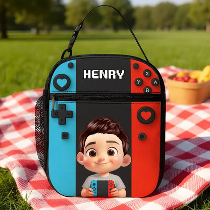 Personalized Insulated Lunch Box for Boys Girls, Game Lunch Bag for School
