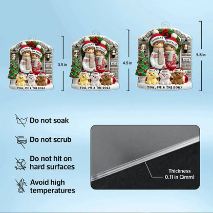 Personalized Farmhouse Couple Christmas Ornament with Optional Pet Dog Cat, Christmas Gift for Him, Gift for Her