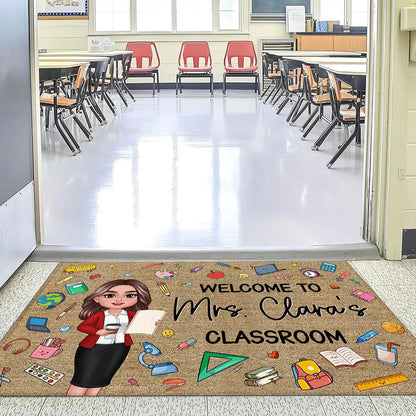 Teacher Things Welcome To Classroom Personalized Doormat, Gift For Teacher