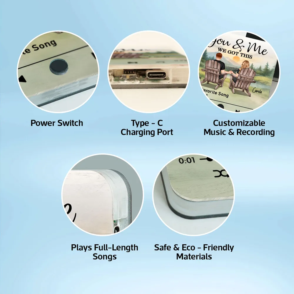 Retro Vintage Eternal Love Couple Mountain Landscape Personalized Music Fridge Magnet| Heartfelt Anniversary Gift, Wedding Gift, Birthday Gift For Him, For Her