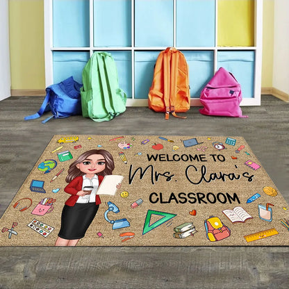 Teacher Things Welcome To Classroom Personalized Doormat, Gift For Teacher