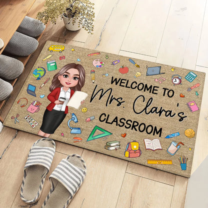 Teacher Things Welcome To Classroom Personalized Doormat, Gift For Teacher