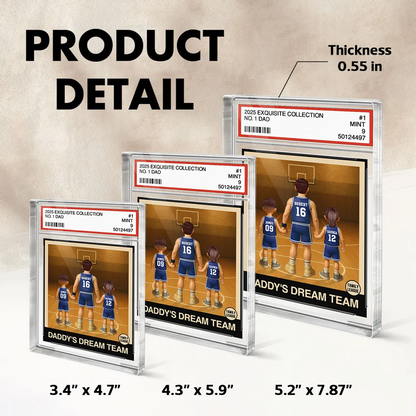 Basketball No. 1 Dad Man & Kids Trading Card Style Personalized Acrylic Block Plaque