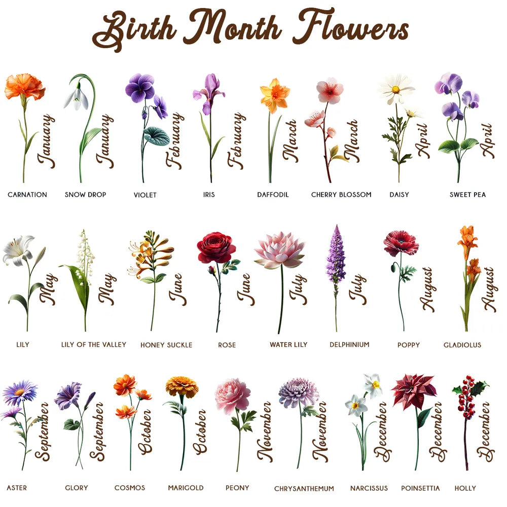 Graduation Senior 3D Effect Birth Month Flowers Personalized Rectangle Acrylic Block Plaque, Graduation Gift