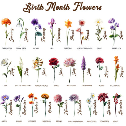 Graduation Senior 3D Effect Birth Month Flowers Personalized Rectangle Acrylic Block Plaque, Graduation Gift