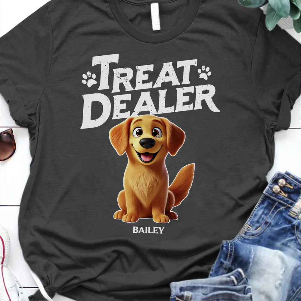 3D Effect Cartoon Dog Treat Dealer Personalized Shirt, Gift For Dog Lovers