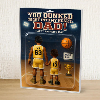You Dunked Right into my Heart Dad, Basketball Custom Figure Personalized Acrylic Block Plaque, Father's Day Gift for Dad, Gift for Husband