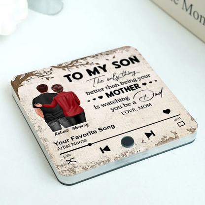 To My Son From Mom Dad Personalized Music Fridge Magnet, Heartfelt Father's Day Gift For Son