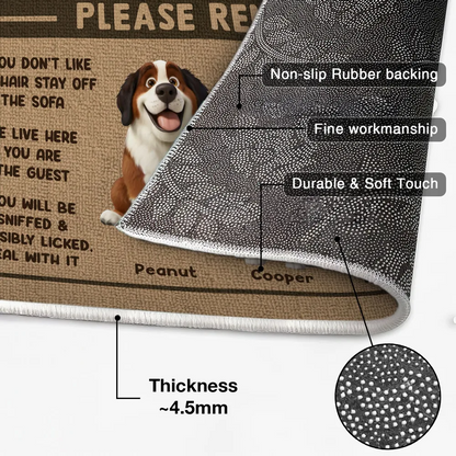 3D Effect Cartoon Dogs When Visiting My House Please Remember Personalized Doormat