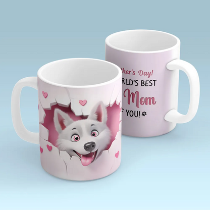 Happy Mother's Day Dog Mom 3D Effect Personalized Mug, Mother's Day, Birthday Gift for Dog Moms