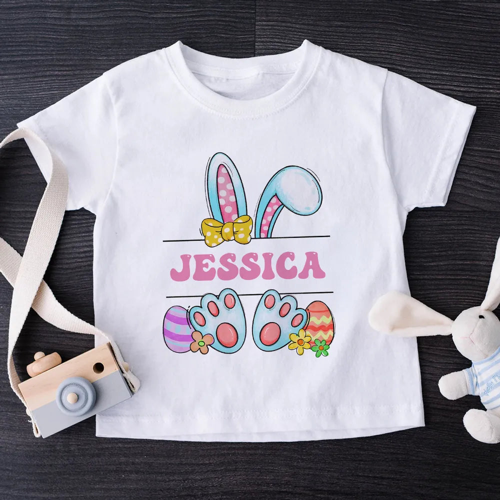 Cute Easter Bunny Personalized Baby Onesie Baby Shirt - Custom Baby Name