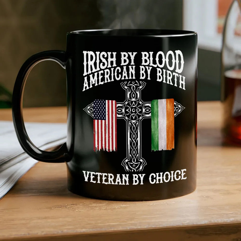 St. Patrick's Day Irish By Blood American By Birth Personalized Mug, Customize Title
