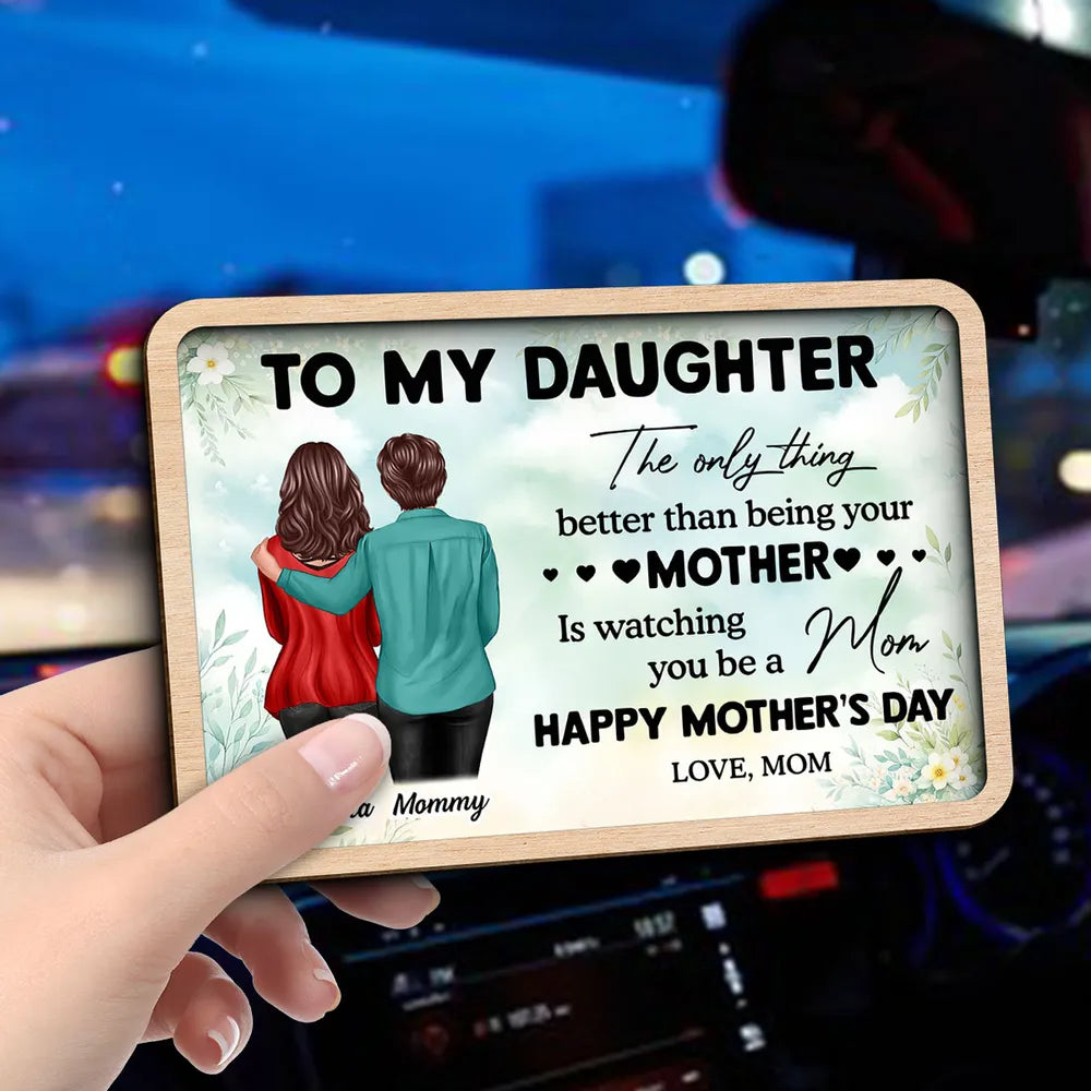 To My Daughter From Mom Happy Mother's Day Personalized Car Visor, Gift For Daughter