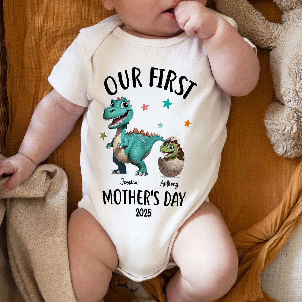 Don't Make Me Call My Mamasaurus Grandmasaurus Personalized Baby Onesie