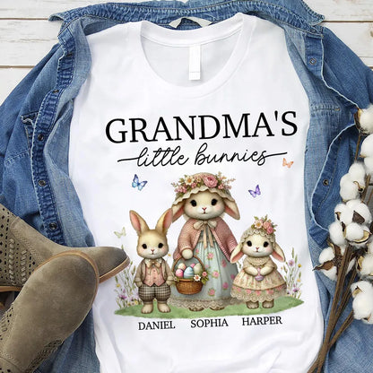 Vintage Grandma Bunny Easter Personalized Shirt