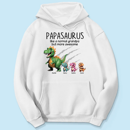 Grandpasaurus And Kids 3D Effect Dinosaurs Personalized Shirt, Father's Day Gift For Grandpa