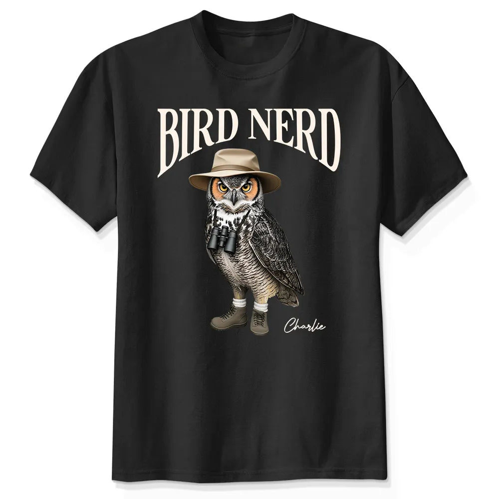 Bird Nerd Funny Bird Watcher Shirt, Twitcher Shirt, Gift for Bird Lover Personalized Dark Color Shirt