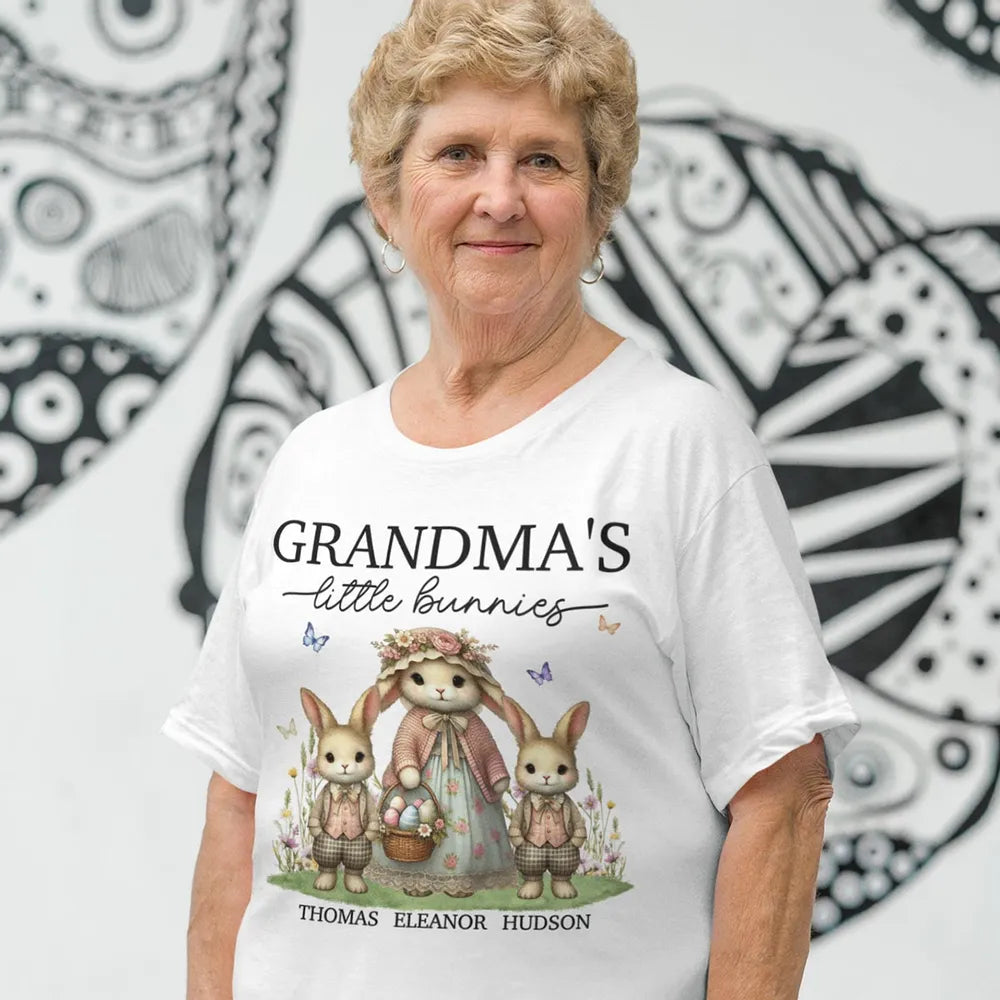 Vintage Grandma Bunny Easter Personalized Shirt