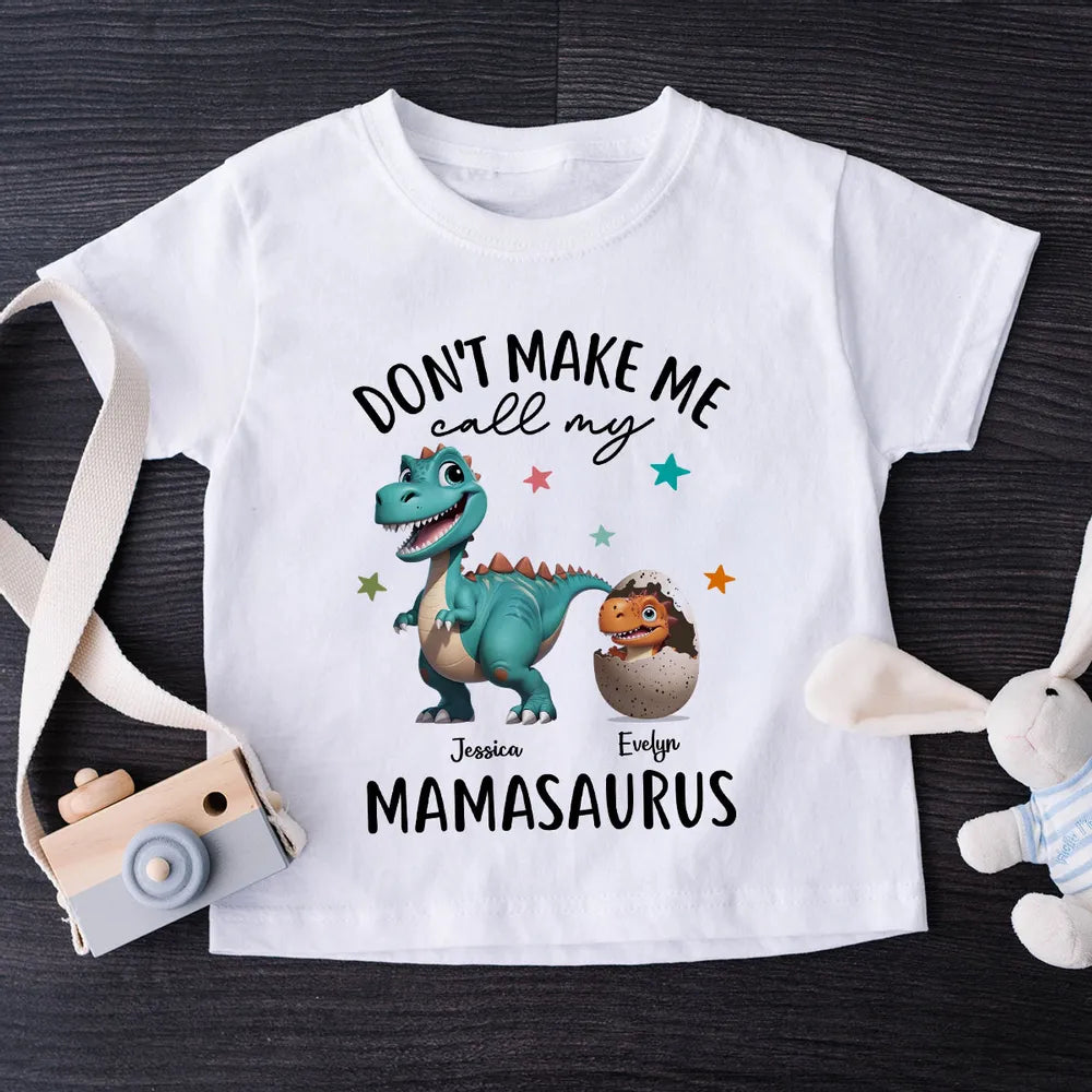 Don't Make Me Call My Mamasaurus Grandmasaurus Personalized Baby Onesie