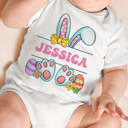 Cute Easter Bunny Personalized Baby Onesie Baby Shirt - Custom Baby Name