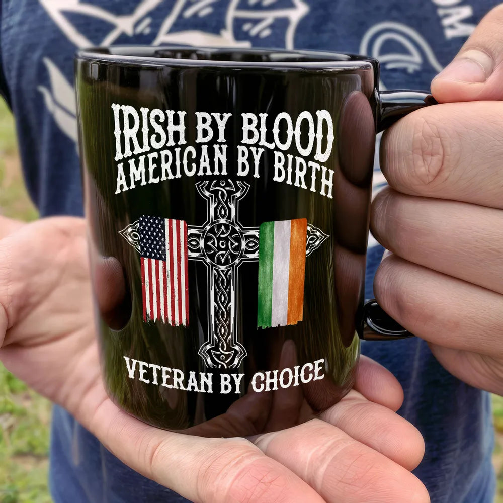 St. Patrick's Day Irish By Blood American By Birth Personalized Mug, Customize Title