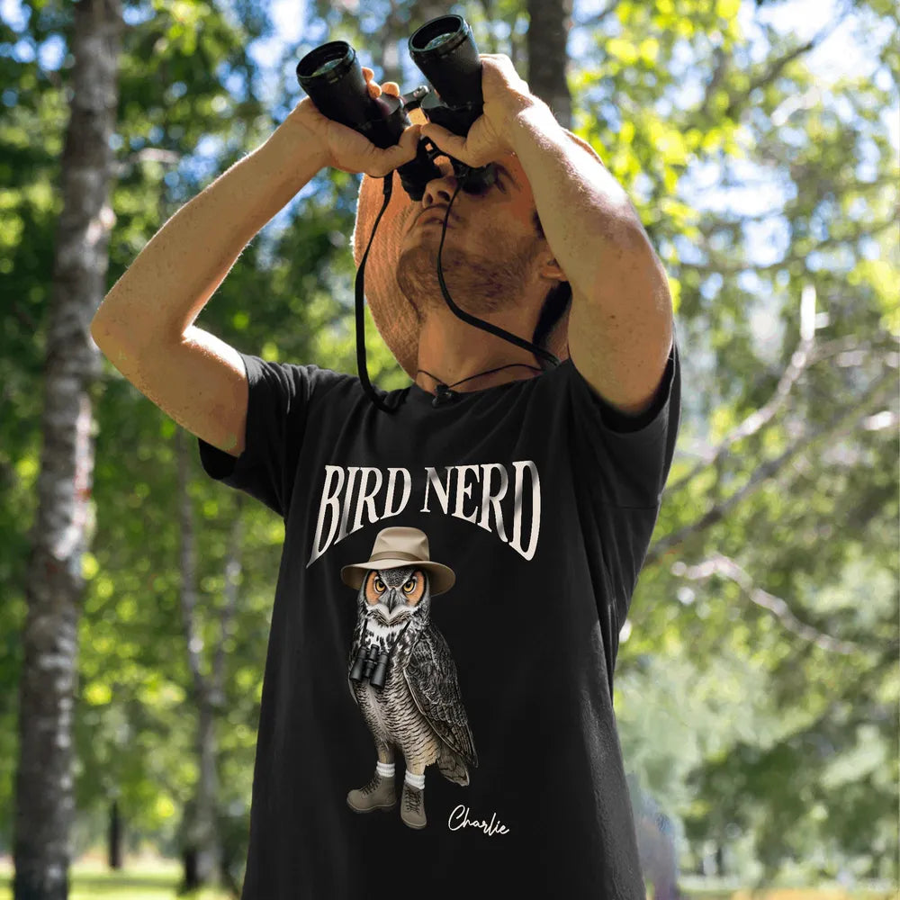 Bird Nerd Funny Bird Watcher Shirt, Twitcher Shirt, Gift for Bird Lover Personalized Dark Color Shirt