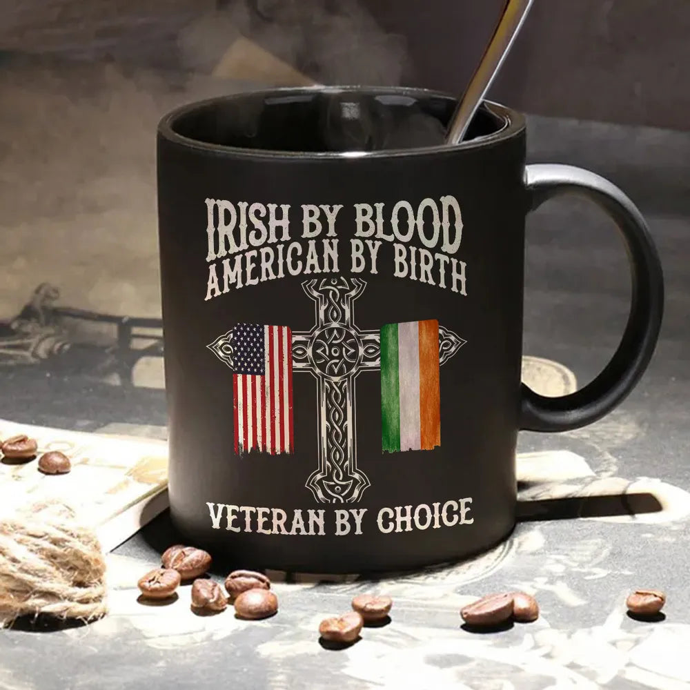 St. Patrick's Day Irish By Blood American By Birth Personalized Mug, Customize Title