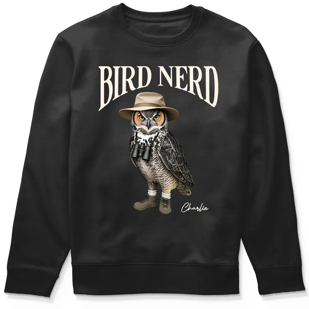 Bird Nerd Funny Bird Watcher Shirt, Twitcher Shirt, Gift for Bird Lover Personalized Dark Color Shirt