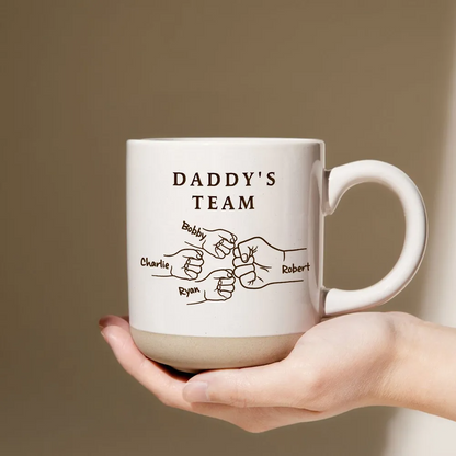 Best Dad Ever Fist Bump Personalized Potter Mug, Father's Day Gift for Dad
