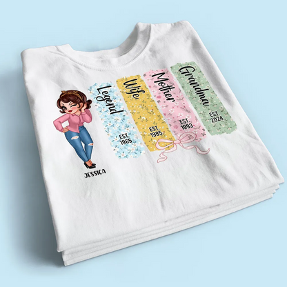 Floral Mom Grandma Est Bow Coquette Personalized Shirt, Mother's Day Gift