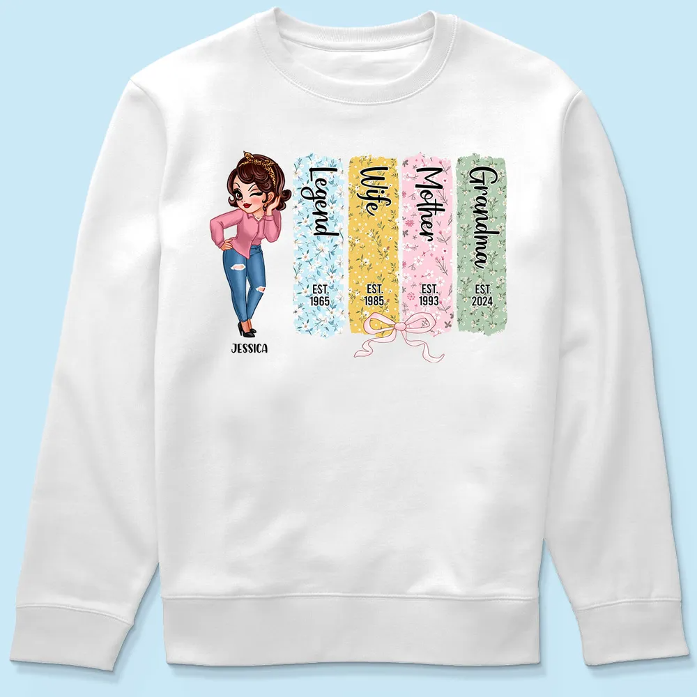 Floral Mom Grandma Est Bow Coquette Personalized Shirt, Mother's Day Gift
