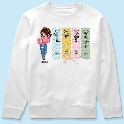 Floral Mom Grandma Est Bow Coquette Personalized Shirt, Mother's Day Gift