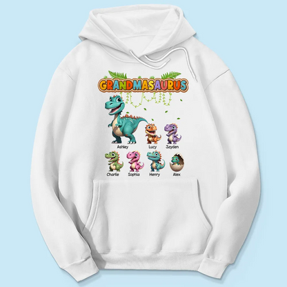 Grandmasaurus And Kids Colorful 3D Effect Cute Dinosaurs Personalized Shirt, Mother's Day Gift For Grandma