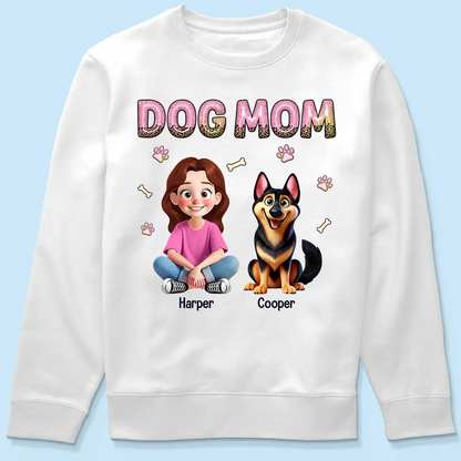 Animation Cartoon Galaxy Pattern Dog Mom Personalized Shirt, Gift For Dog Lovers