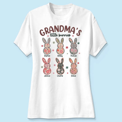 Grandma's Little Bunnies Floral Easter Personalized Shirt