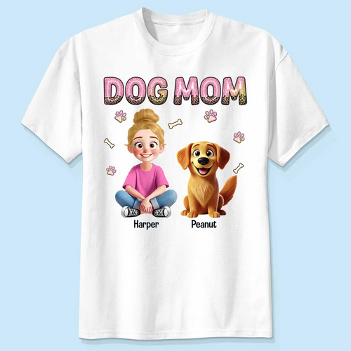 Animation Cartoon Galaxy Pattern Dog Mom Personalized Shirt, Gift For Dog Lovers