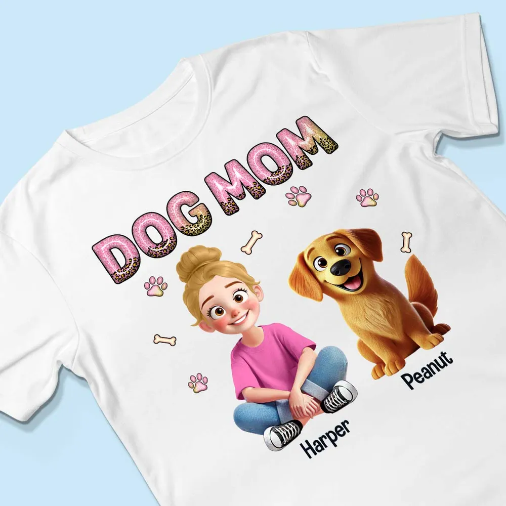 Animation Cartoon Galaxy Pattern Dog Mom Personalized Shirt, Gift For Dog Lovers