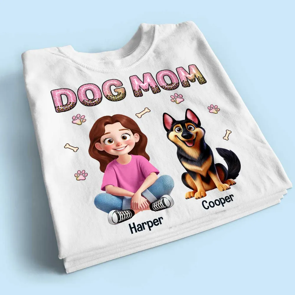 Animation Cartoon Galaxy Pattern Dog Mom Personalized Shirt, Gift For Dog Lovers