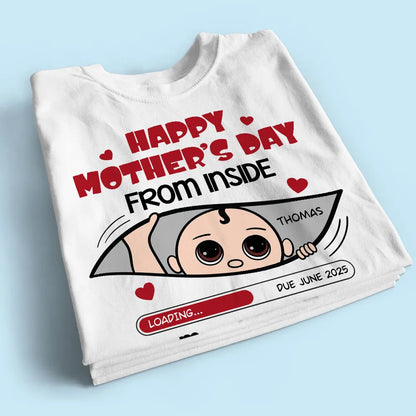 Mommy To Be Please Wait, Baby From The Inside Pregnancy Reveal Shirt, Mother's Day Gift For Expecting Moms