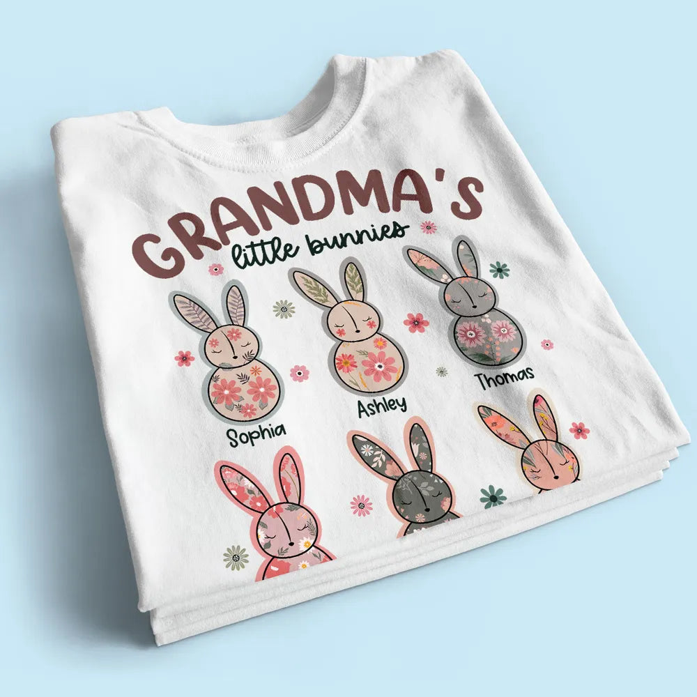 Grandma's Little Bunnies Floral Easter Personalized Shirt