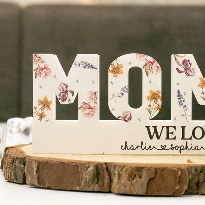 Custom Flower Printed LED Light Box, Birth Month Flower, Gift For Mom, Gift For Grandma