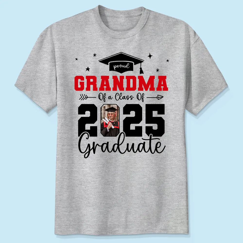 Proud Family Of 2025 Senior Graduation Photo Personalized Shirt