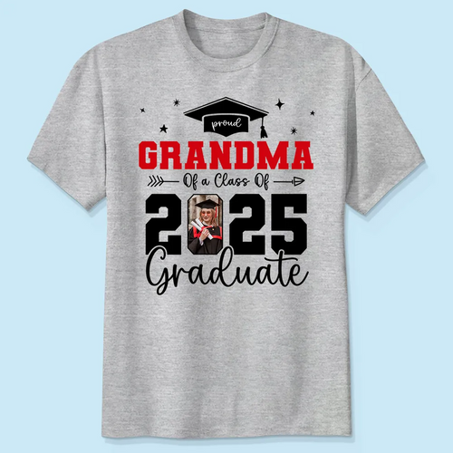 Proud Family Of 2025 Senior Graduation Photo Personalized Shirt