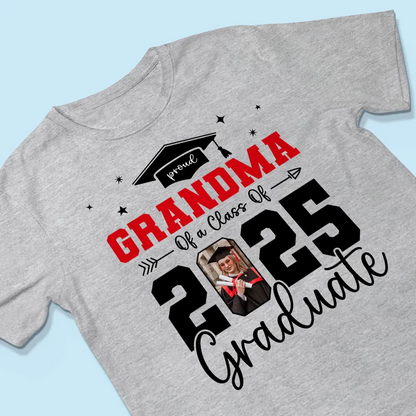 Proud Family Of 2025 Senior Graduation Photo Personalized Shirt