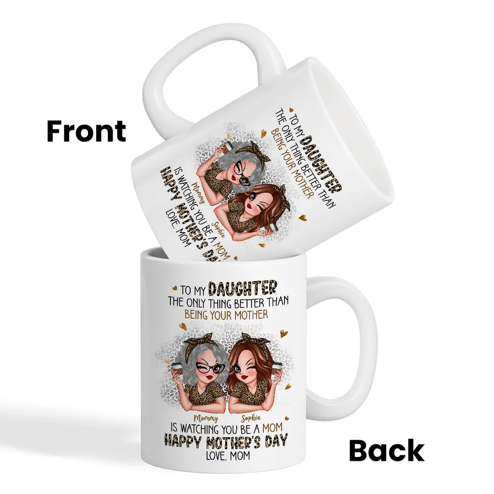 Leopard Pattern To My Daughter From Mom Happy Mother's Day Personalized Mug, Mother's Day Gift For Daughter
