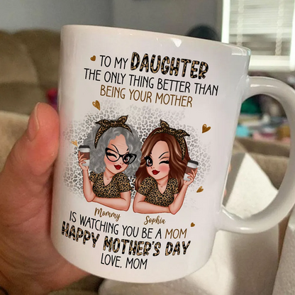 Leopard Pattern To My Daughter From Mom Happy Mother's Day Personalized Mug, Mother's Day Gift For Daughter