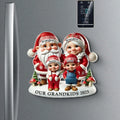 3D Effect Gnome Grandma Grandpa And Grandkids Personalized Acrylic Fridge Magnet, Gift For Grandparents, Grandkids